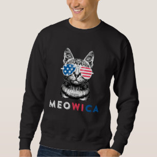 4th Of July Cat Meowica Merica Kitty Patriotic Cat Sweatshirt