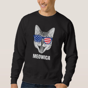 4th Of July Cat Meowica Merica Menusa American Fla Sweatshirt