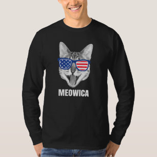 4th Of July Cat Meowica Merica Menusa American Fla T-Shirt