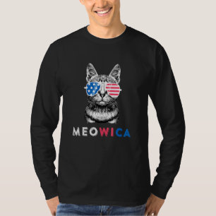 4th Of July Cat Meowica Merica Patriotic Cat Men W T-Shirt