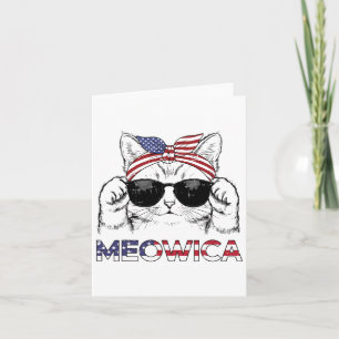4th Of July Cat Meowica Usa Bandanna Patriot Girls Card