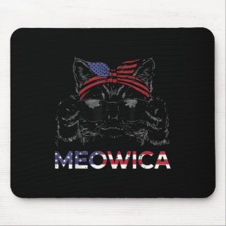 4th Of July Cat Meowica Usa Bandanna Patriot Girls Mouse Pad