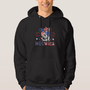 4th Of July Cat Sunglasses American Flag Meowica C Hoodie
