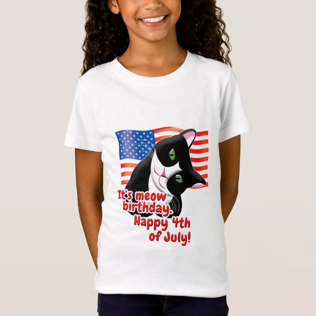 4th of July Cat T-Shirt (Front)