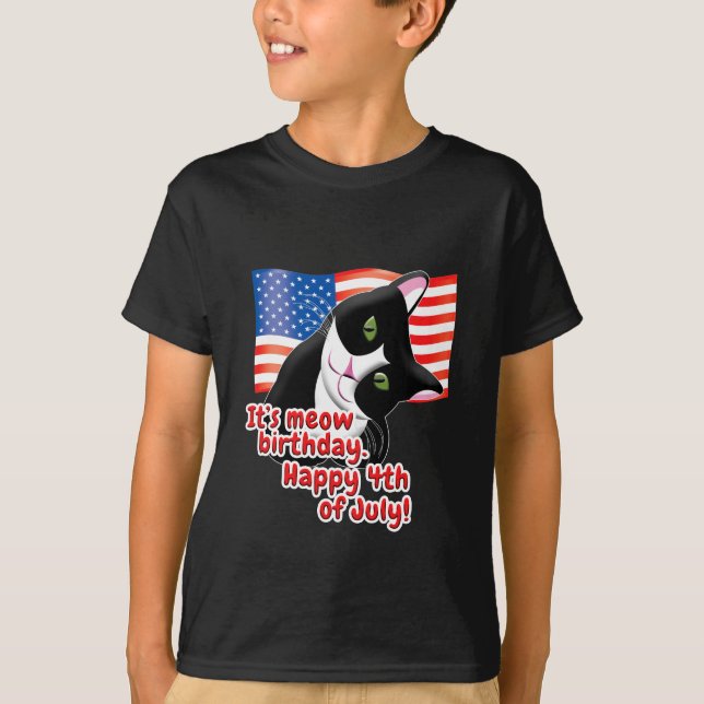 4th of July Cat T-Shirt (Front)