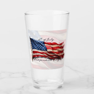4th of July – Celebrate with US Flag Glass