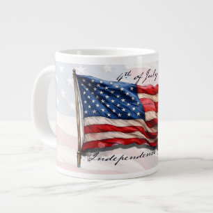 4th of July – Celebrate with US Flag Large Coffee Mug