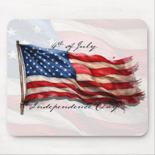 4th of July – Celebrate with US Flag Mouse Pad