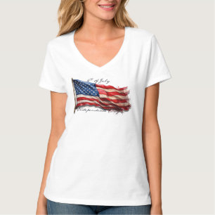 4th of July – Celebrate with US Flag T-Shirt