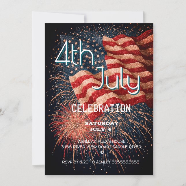 4th of July Celebration Bash Invitation (Front)