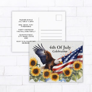 4th Of July Celebration BBQ Party Invitation Postcard