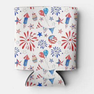 4th of July Celebration Can Cooler