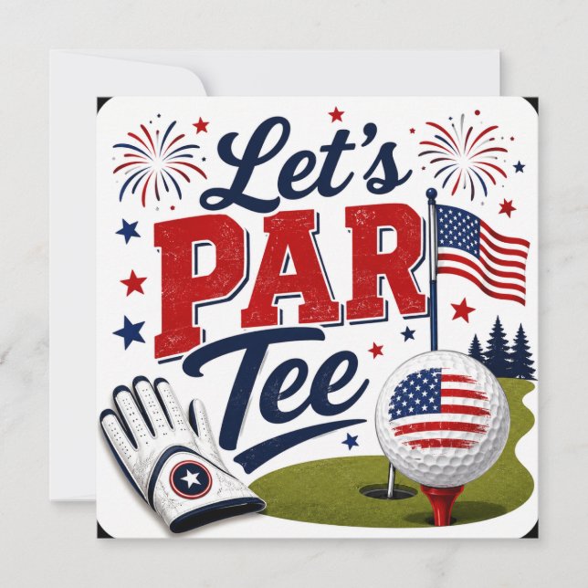 4th of July Celebration for Golfer  Invitation (Front)