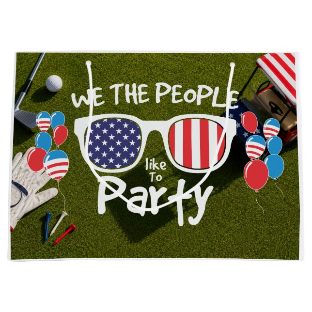 4th of July Celebration for Golfer  Large Gift Bag (Front)