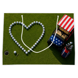4th of July Celebration for Golfer Large Gift Bag