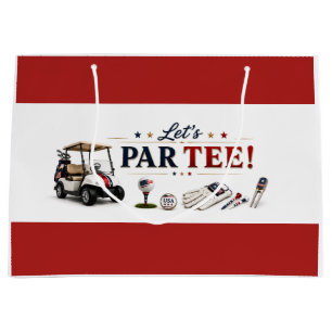 4th of July Celebration for Golfer Large Gift Bag