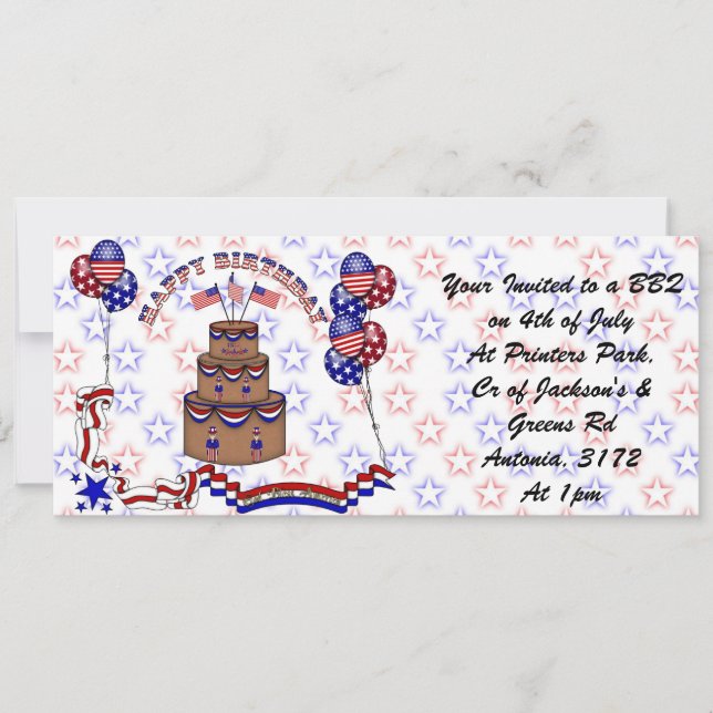 4th of July Celebration Invitation (Front)
