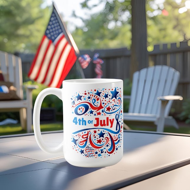 4th of July Celebration Mug with Red, White & Blue (Creator Uploaded)