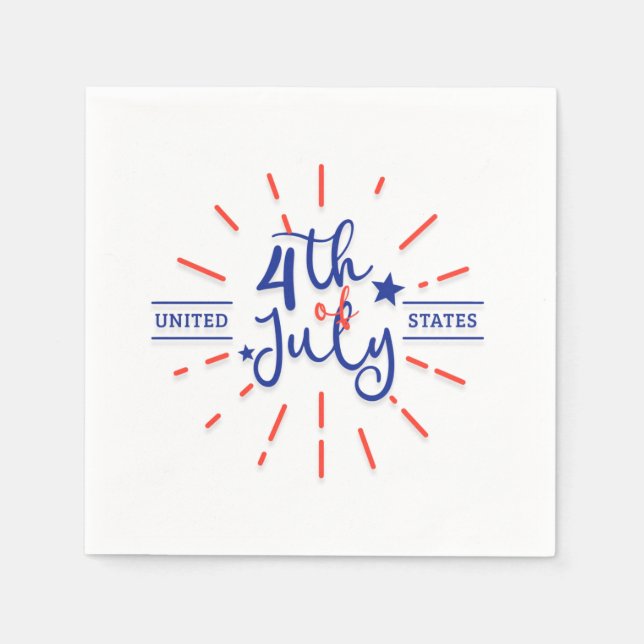 4th of July Celebration Paper Napkins (Front)