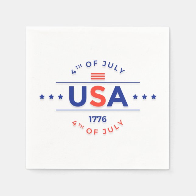 4th of July Celebration Paper Napkins (Front)