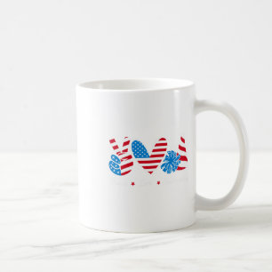 4th Of July Cheer Girls Cheerleading American Flag Coffee Mug