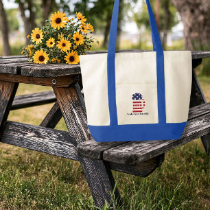 4th of July Cheers American Flag Beer Mug Custom Tote Bag