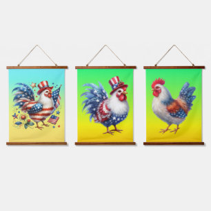 4th of July Chicken Clipart-61531-61532-61533 Hanging Tapestry