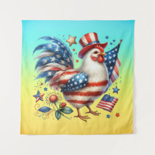 4th of July Chicken Clipart-61531 Tapestry