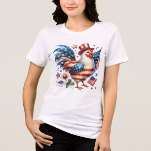 4th of July Chicken Clipart-61531 Tri-Blend Shirt