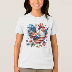 4th of July Chicken Clipart-61531 Tri-Blend Shirt