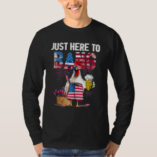 4th Of July Chicken Firework Beer Just Here To Ban T-Shirt