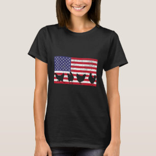 4th Of July  Chicken Hen Farm Mum Women Girls Usa T-Shirt