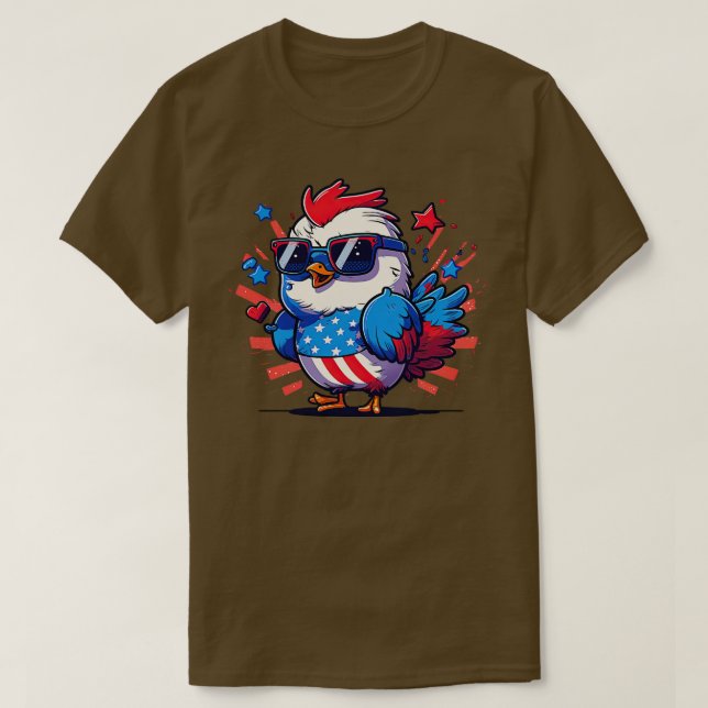 4th of July Chicken T-Shirt (Design Front)