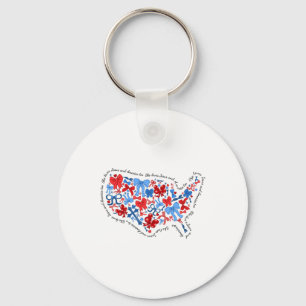 4th Of July Christian Coquette She Loves Jesus &am Key Ring