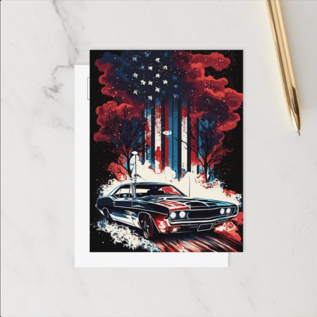 4th of July Classic Car Postcard (Creator Uploaded)