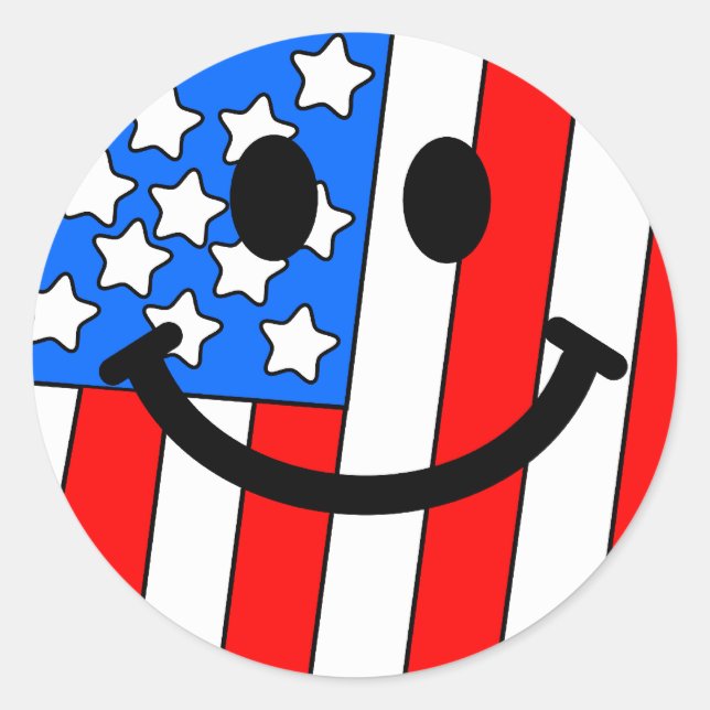 4th of July Classic Round Sticker (Front)