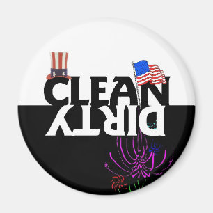 4th of July Clean Dirty Dishwasher Magnet