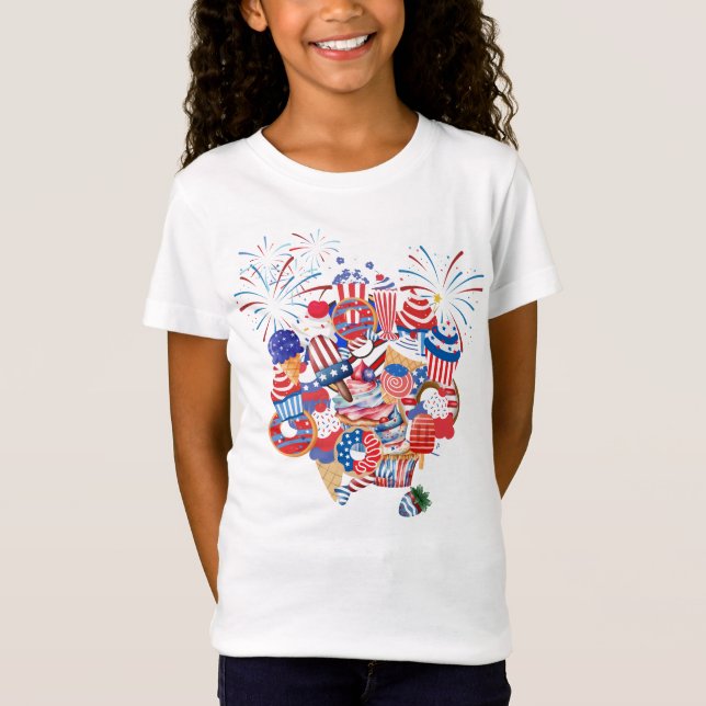 4Th of July Collage of Treats T-Shirt (Front)