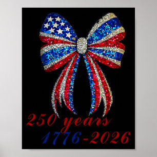 4th Of July Coquette American Flag Bow Funny Girls Poster