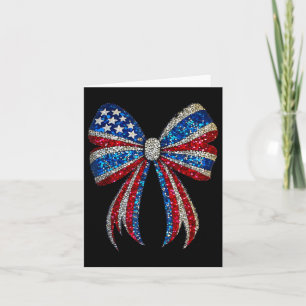 4th Of July Coquette American Flag Bow Girls Patri Card