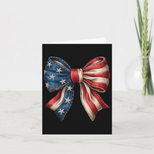 4th Of July Coquette Bow American Flag 1776 Indepe Card