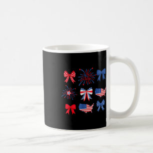 4th Of July Coquette Bow Fireworks Red White And B Coffee Mug