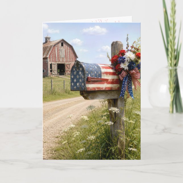 4th of July Country Mailbox Card (Front)