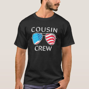 4th Of July Cousin Crew Patriotic Us Flag Sunglas T-Shirt