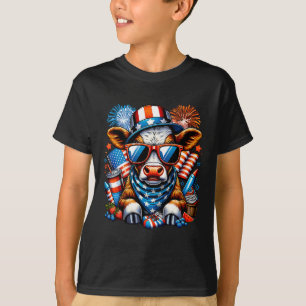 4th Of July Cow Heifer Patriotic Cow Farmer T-Shirt