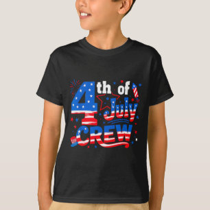 4th of july crew american flag patriotic men women T-Shirt