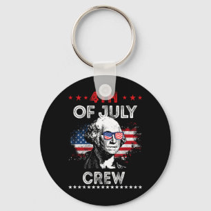 4th Of July Crew Independence Day Patriotic Family Key Ring