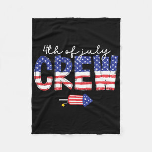 4th Of July Crew Matching Family Funny Fourth Of J Fleece Blanket