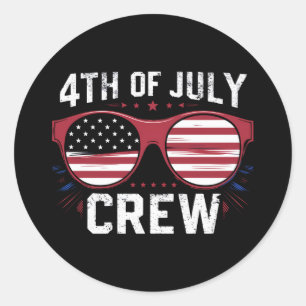 4th of July Crew Matching Family Outfits Classic Round Sticker