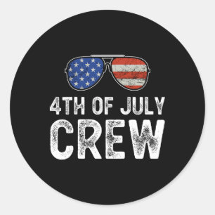4th Of July Crew Matching Family Outfits Men Women Classic Round Sticker
